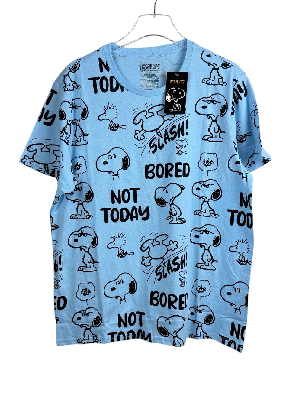 Peanuts Snoopy Not Today Blue T-Shirt Unisex Adult Size L NWT